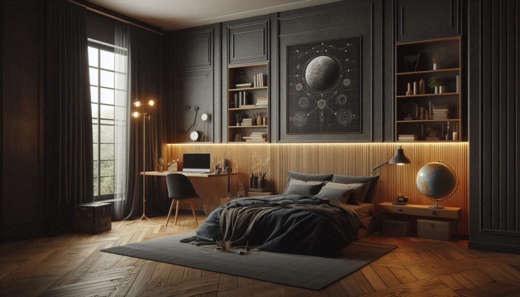 dark academia bedroom design